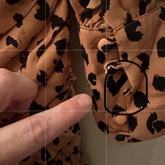 NICHOLAS Brownish/Tan Black 100%Silk Leopard Print Gathered Ruffle Frill Dress 4 - Picture 16 of 16